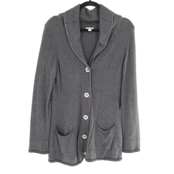J. Jill Angora Cardigan XS Gray Boho Classic Timeless Elevated Basic Minimalist - Picture 1 of 16